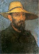 Wladyslaw slewinski Self-portrait in straw hat china oil painting artist